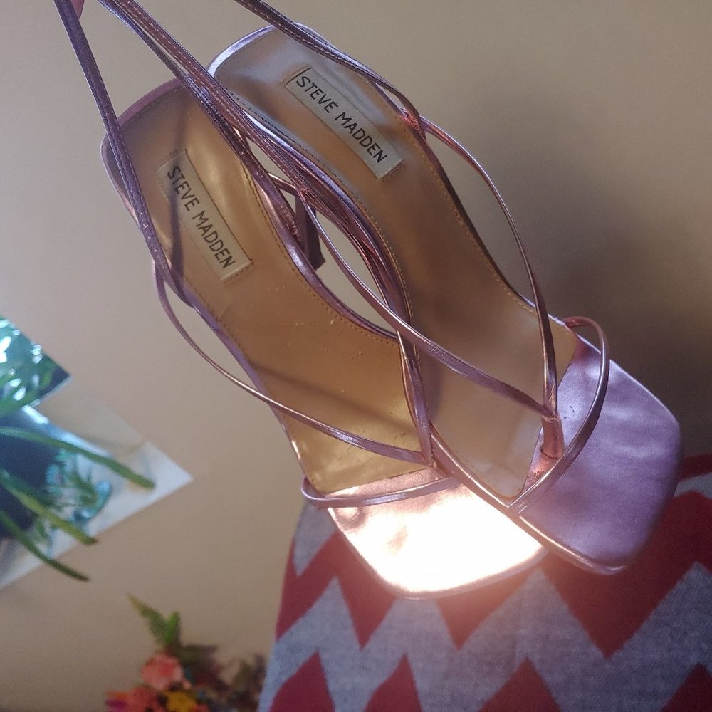 pink metallic kitten heels from Steve Madden